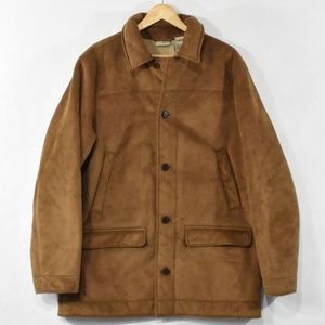L.L. BEAN Men's Faux Suede Coat w/ Sherpa Lining L